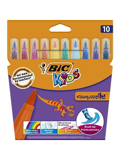 Bic Keçeli Kalem Visa Fırça Uç 10'lu 828964