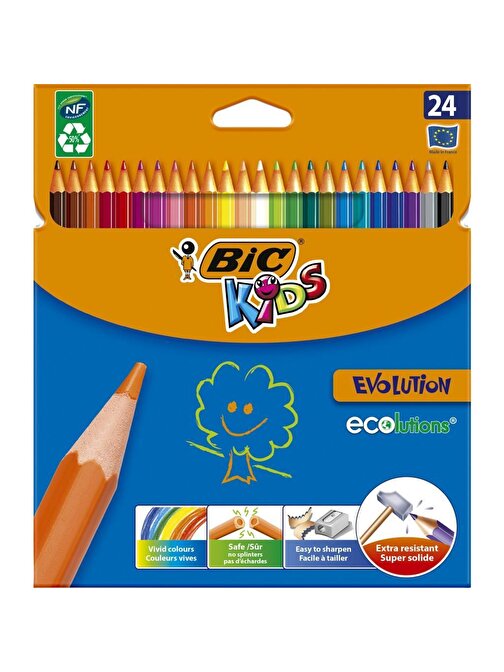 Bic Kids Evolution Kuru Boya 24'lü Çok Renkli