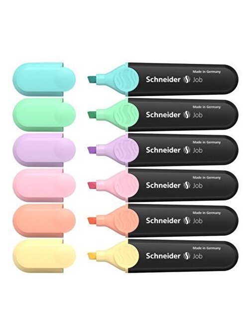 Schneider Job Fosforlu 150 Fosforlu Kalem Pastel Renkler Set 6'lı
