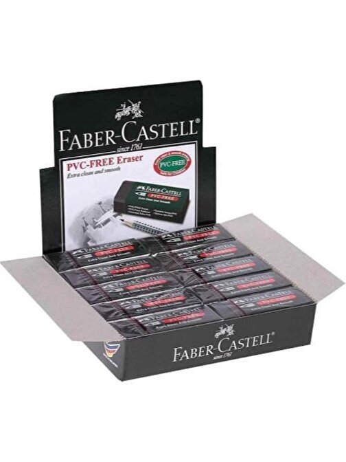 Faber-Castell 7089/20 Siyah Silgi, PVC-Free, 20'li