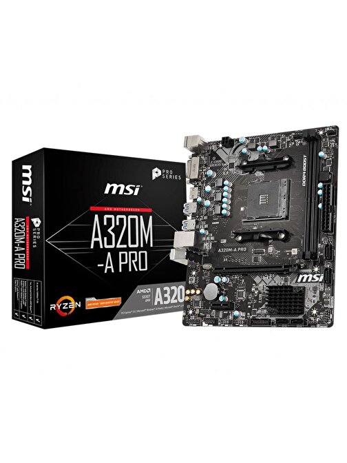 MSI A320 AM4 DDR4 3200 MHz ATX Masaüstü Bilgisayar AMD Uyumlu Anakart