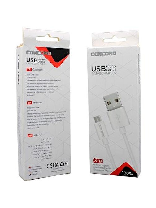 Concord Universal C321 2.0A Micro USB Data Kablosu 1 m
