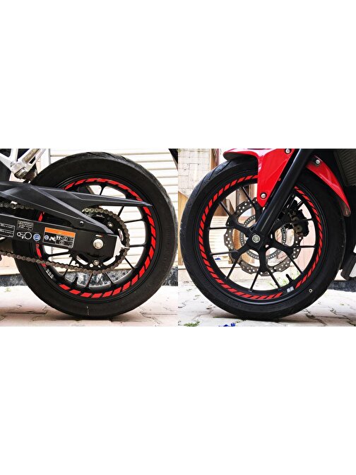 Çınar Extreme Tam Tur Reflektif Kırmızı Supersport İç Jant Şeridi Sticker Çınar Extreme