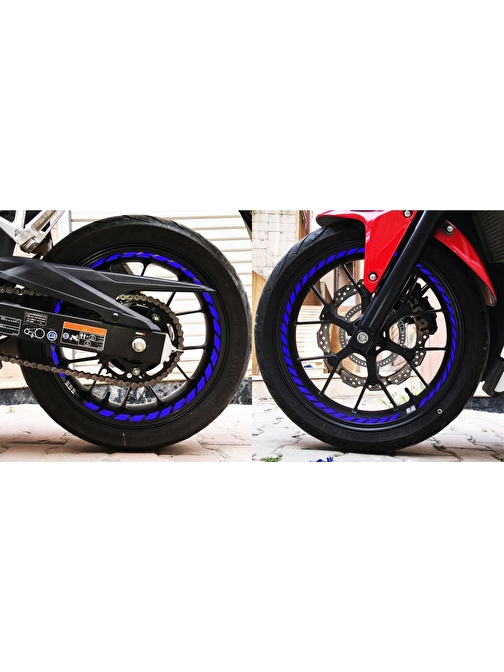 Çınar Extreme Tam Tur Reflektif Mavi Supersport İç Jant Şeridi Sticker Çınar Extreme