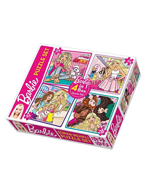 Dıytoy 1888 Süper Renkli 4Ü1 Arada Puzzle Set Barbie 24+35+54+70 Parça Puzzle
