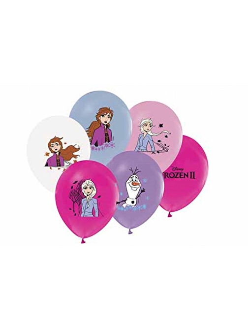 Balonevi Ldf4276 Balonevi, Frozen 2, 12'' Baskılı Pastel Balon 100'Lü Paket