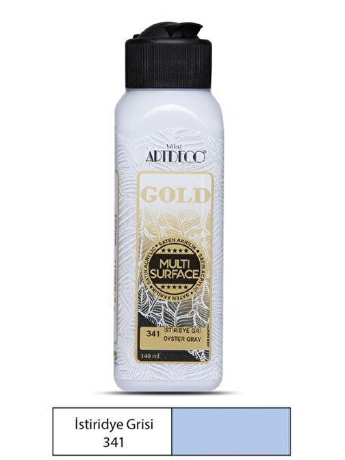 Artdeco Gold Multi Surface Su Bazlı Akrilik Boya 140 Ml Şişe 1 Adet 341 İstiridye Grisi