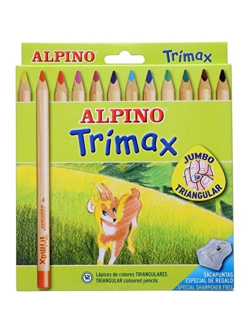 Alpino Al-113 Trimax Jumbo Kuru Boya Kalemi 12'li Çok Renkli