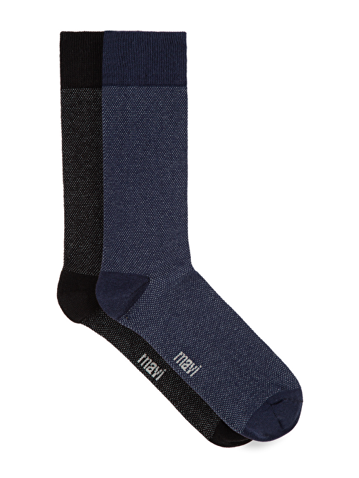 Mavi - 2li  Lacivert Siyah  Soket Çorap Seti 092027-28417