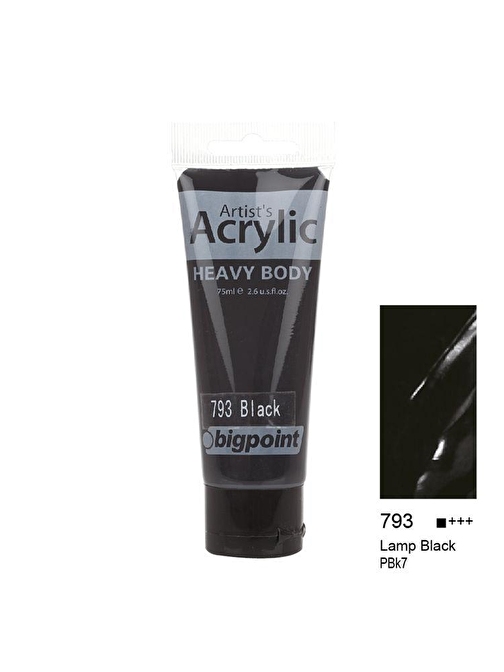 Bigpoint Su Bazlı Akrilik Boya 75 Ml Şişe 1 Adet 793 Lamp Black