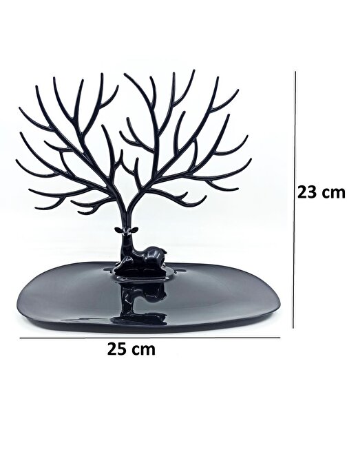 3B Trend Metal Ağaç Yüzük & Küpe Standı Siyah