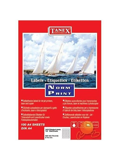 Tanex TW-2140 40 mm Laser Etiket 100 Adet