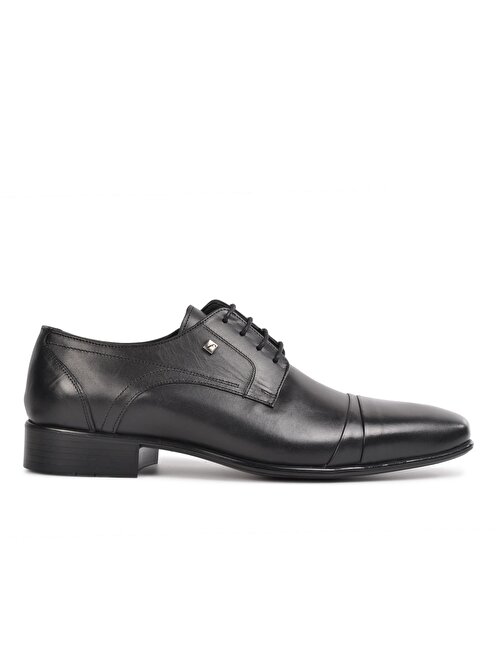 Fosco 2225-3 Siyah Erkek Hakiki Deri Klasik Ayakkabı