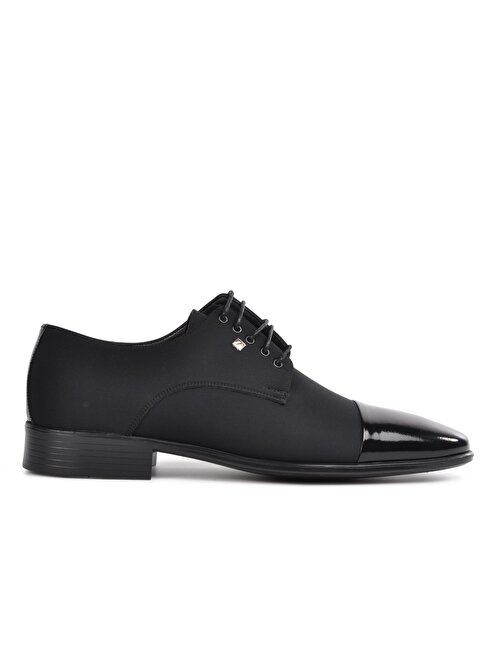 Fosco 2588 Saten-Siyah Rugan Hakiki Deri Erkek Klasik Ayakkabı