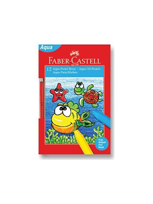 Faber Castell Aqua Karton Kutulu Mum Pastel Boya 12'li