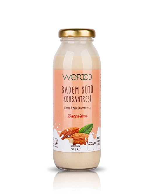 Wefood %100 Badem Şekersiz Badem Sütü Konsantresi 240 Gr