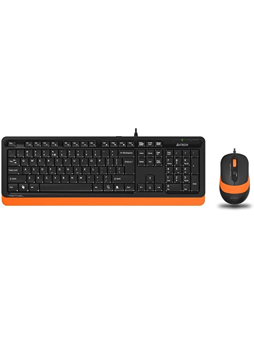 A4 Tech F1010 Türkçe Q Turuncu Kablolu Klavye Mouse Seti