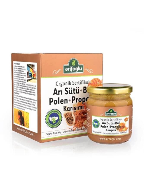 Arifoğlu Organik Arı Sütü + Bal + Polen + Propolis Macun 230g