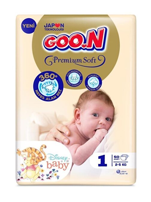 Goon Premium Soft 3 - 6 kg 1 Numara Jumbo Bebek Bezi 50 Adet