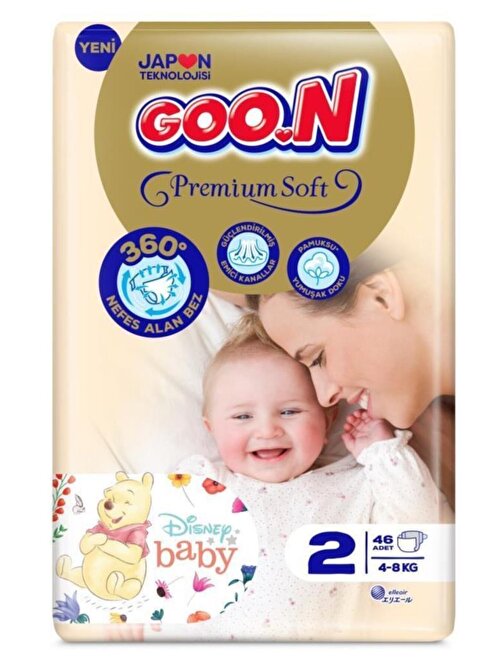 Goon Premium Soft 8 - 14 kg 2 Numara Jumbo Bebek Bezi 46 Adet