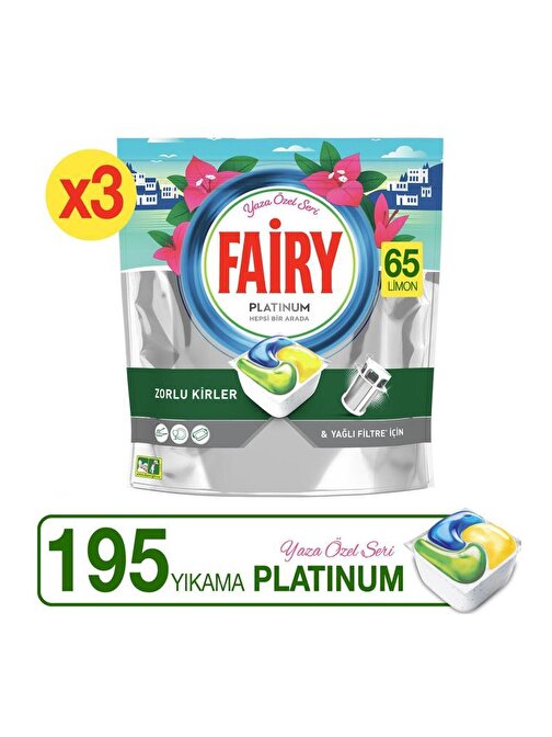 Fairy Platinum Yaza Özel Seri Bulaşık Makinası Kapsülü 65 x 3 195'li