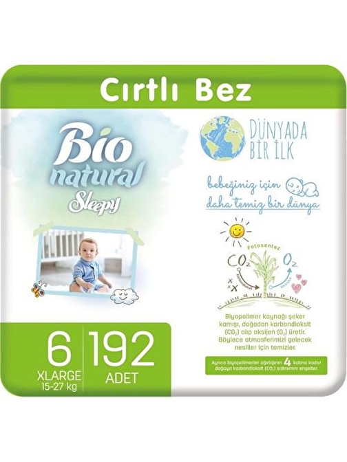 Sleepy Bio Natural 6 Numara Bebek Bezi 192 Adet