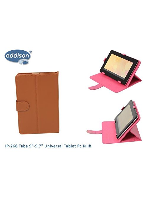 Addison IP-266 Universal 9.7 inç Tablet Kılıfı Kahverengi