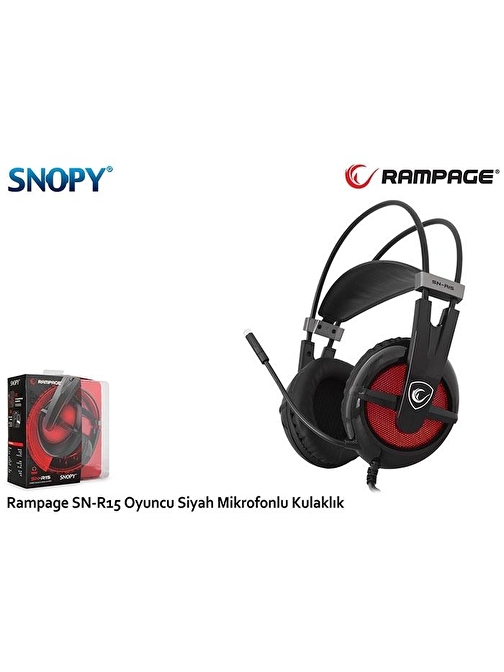 Snopy Rampage Sn-R15 Oyuncu Siyah Mikrofonlu Kulaklık