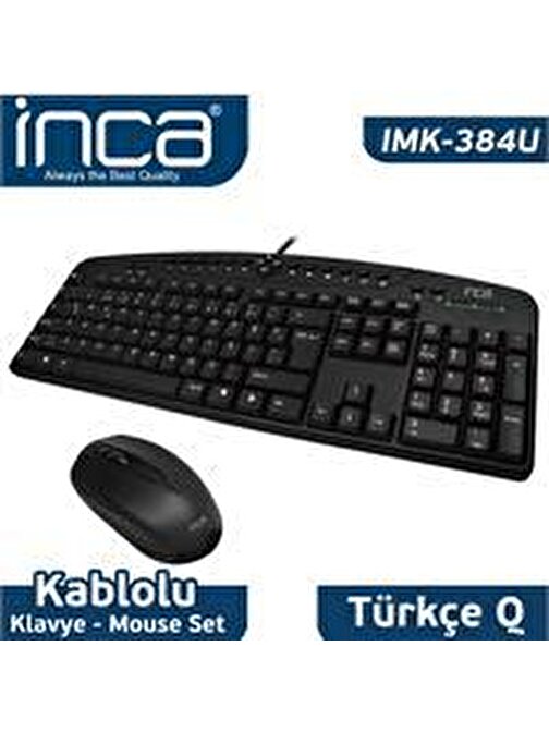 Inca IMK-384U Multimedya Türkçe Q Kablolu Klavye Mouse Seti