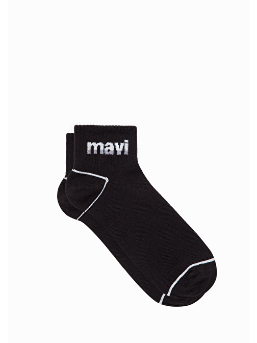 Mavi - Mavi Logo Baskılı Siyah Soket Çorap 092523-900