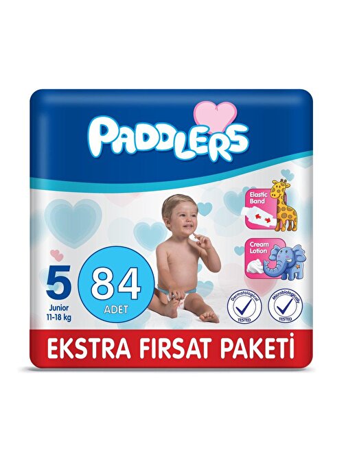 Paddlers 11 - 18 kg 5 Numara Paketi Bebek Bezi 84 Adet Ekstra Fırsat Paketi