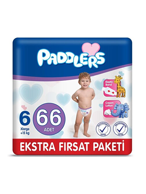 Paddlers 15 + kg 6 Numara Paketi Bebek Bezi 66 Adet Ekstra Fırsat Paketi