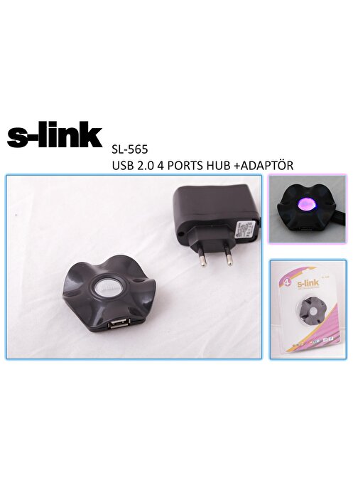 S-link SL-565 4 Portlu USB 2.0 Dahili Kablolu Type-C USB Çoğaltıcı
