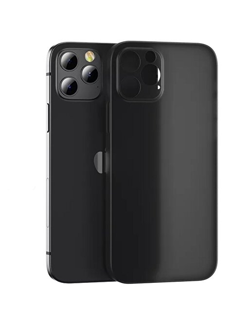 Coverzone IPhone 11 Pro Max Kılıf Ultra İnce 0,2 mm Magsafe Uyumlu Dzeko Yarı Sert Plastik Mat Siyah