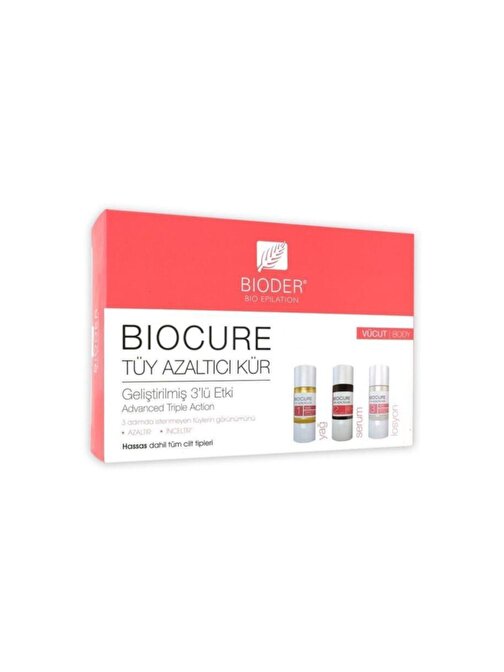 Bioder Biocure Tüy Azaltıcı 3x10 ml Vücut Kürü