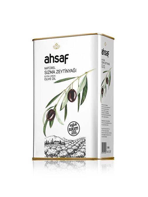 Ahsaf Soğuk Sıkım Naturel Sızma Zeytinyağı 3 lt