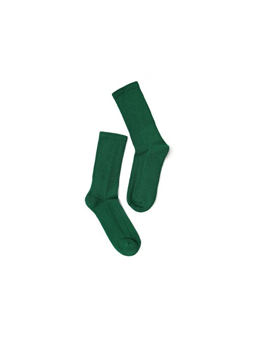 Black Deer Towel Yeşil Pamuklu Soket Çorap