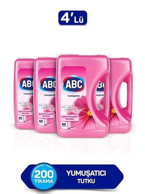 Abc Sıvı Çamaşır Yumuşatıcı Deterjan Gül Tutkusu 5 litre x 4 Adet