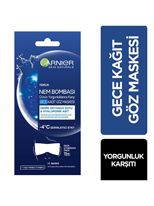 Garnier Yorgunluk Karşıtı Gece Kağıt Göz Maskesi Tek Kullanımlık