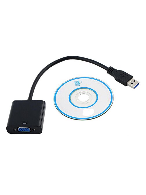 Techmaster 1 Portlu USB 3.0 Dahili Kablolu Type-C Vga Dönüştürücü USB Çoğaltıcı