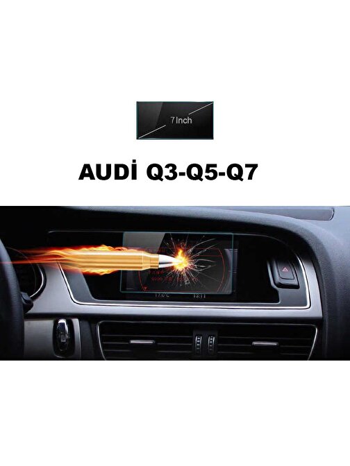 Audi Q3 Q5 Q7 2013-2017 7 inç Navigasyon Temperli Ekran Koruyucu