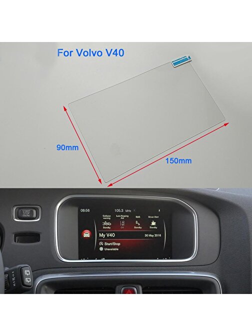 Volvo V40 7inç Navigasyon Temperli Ekran Koruyucu