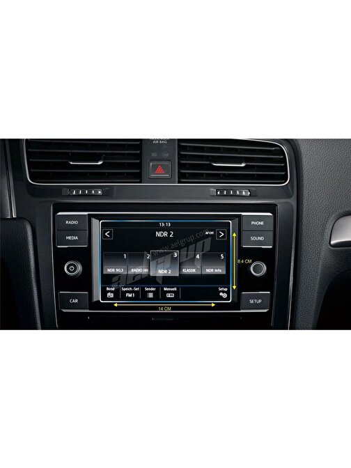 Volkswagen Golf 2014-2020 7inç Navigasyon Temperli Ekran Koruyucu