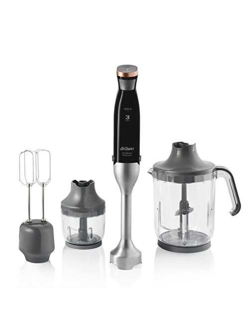 Arzum AR1070 Technoart Maxi Plus 1500 W Çoklu Blender Seti Siyah