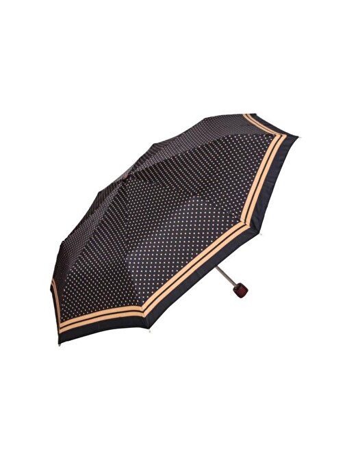 Snotline Kadın Şemsiye Süper Mini Beyaz Puantiyeli Siyah 08l
