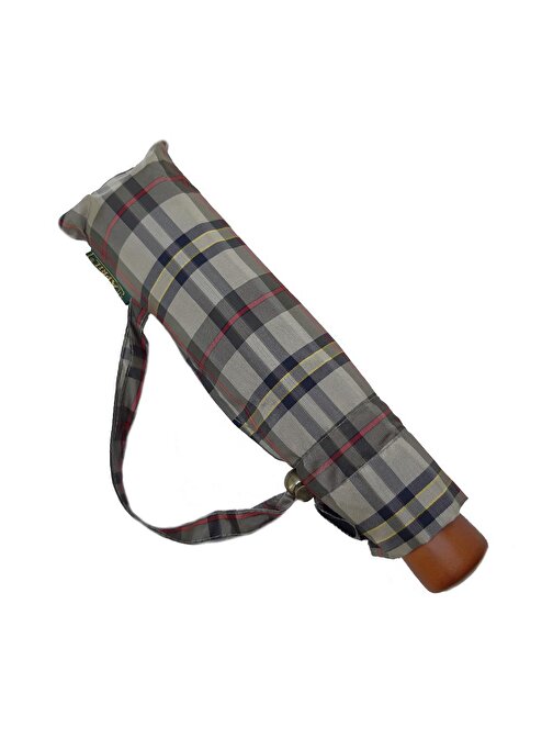 Snotline-April Bayan Şemsiye Otomatik Açılır 90 Cm Çap Kapalı 30 cm Çanta Boy Lacivert Yeşil Ekose