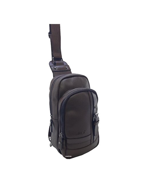 Bady Bag Tek Askılı Omuz ve Sırt Çantası Bodybag Kahverengi