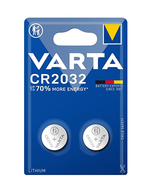 Varta Cr2032'lityum 3V Düğme Para Pil 2'li Paket