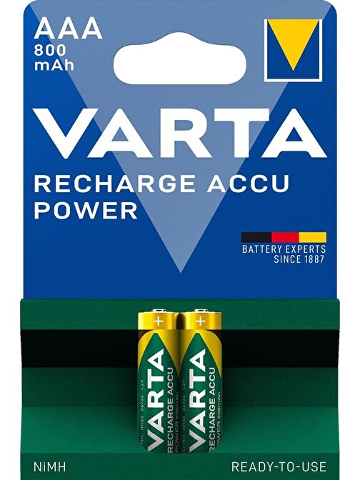 Varta Şarj Edilebilir 800 Mah Aaa İnce Kalem Pil 2'li Paket