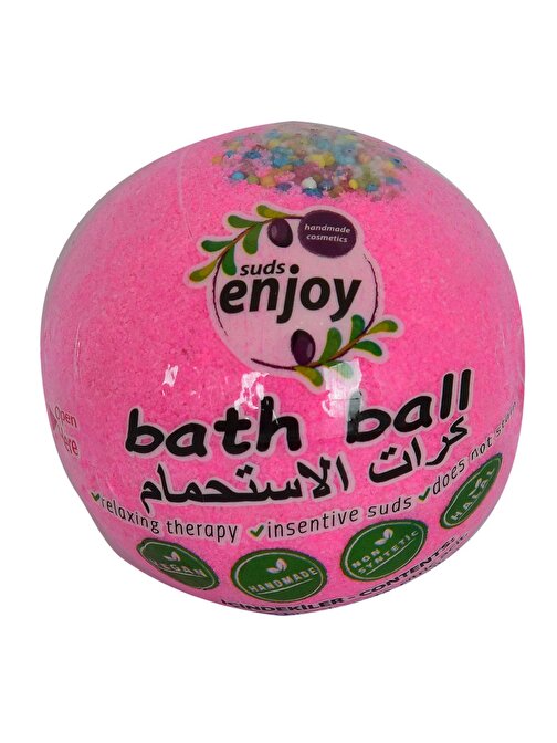 Enjoy Pembe Düşler El Yapımı Banyo Küvet Topu Sabunu Pembe 90-120 Gr